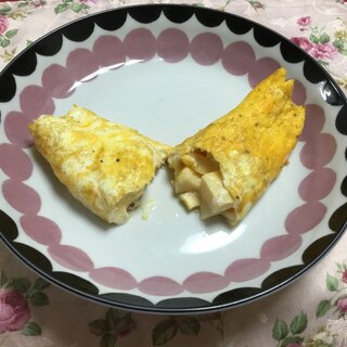 たけのことチーズ入りのオムレツ